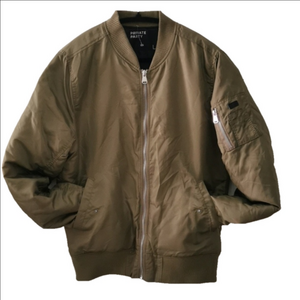 Private Party Unisex  trendy  bomber jacket. "Happy as F**CK. Size large. EUC